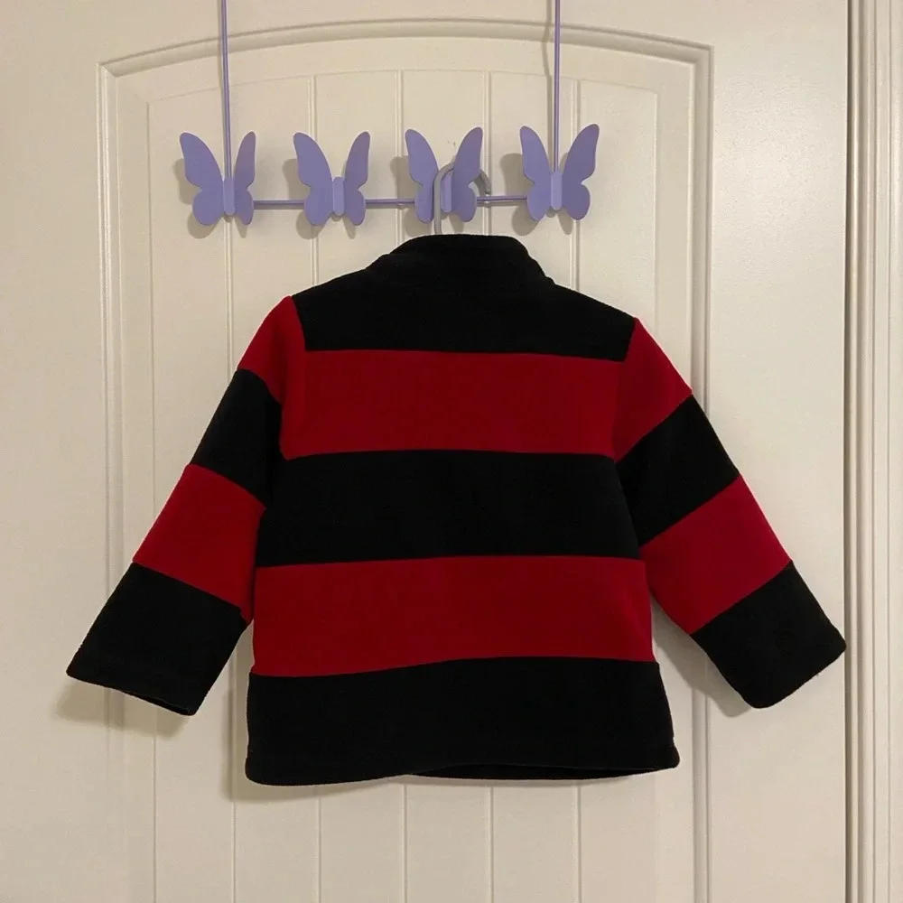 EUC | Children’s Place toddler boy’s striped fleece quarter zip jacket —‎ 3T